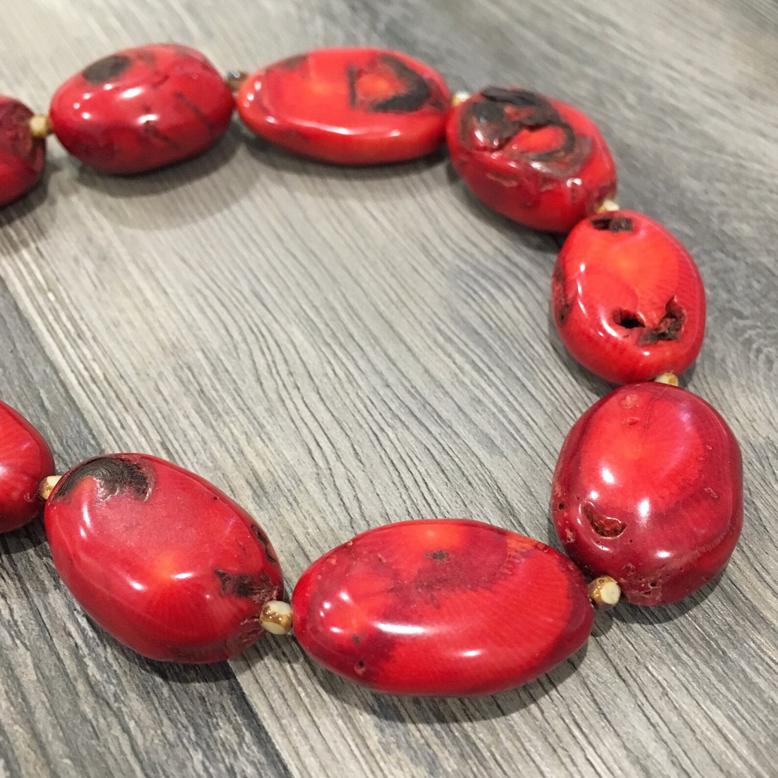 Chunky Coral Necklace Chunky Red Necklace Coral Statement Etsy