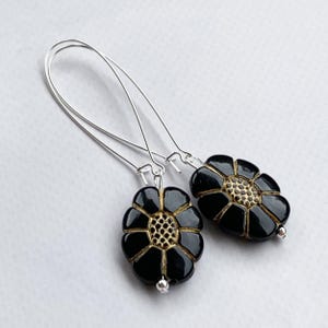Orecchini Lunghi Bohemien A Fiore Doppio Strato – Nero, Vintage E Leggeri Per Donna