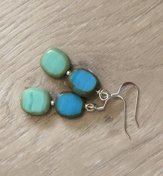 Blue and Green Earrings Sea Green Earrings Gemstone Earrings | Etsy