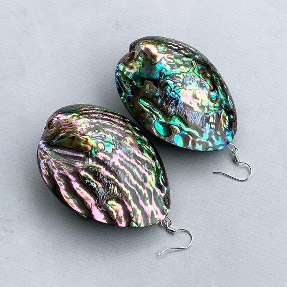Large abalone earrings clearance
