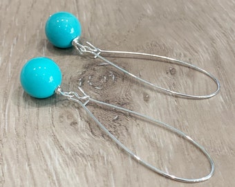 Blue Earrings, Long Blue Earrings, Light Blue Earrings, Aqua Blue Earrings Robins Egg Blue Earrings, Blue Dangle Earrings Blue Bead Earrings