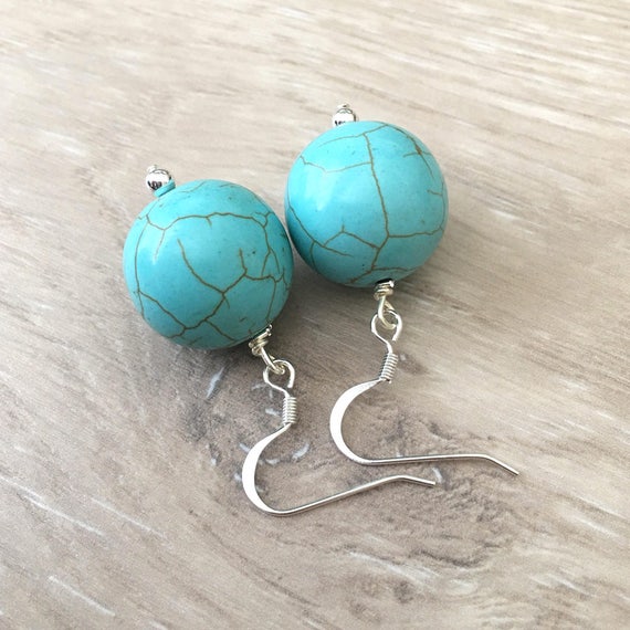 Chunky outlet turquoise earrings
