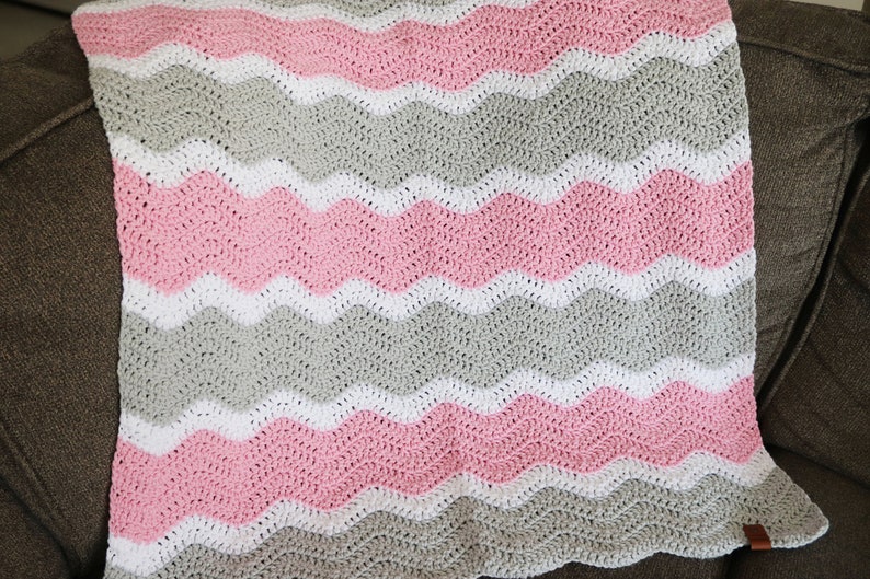 Crochet Baby Blanket Pattern-Instant Download-Baby Blanket Pattern-Crochet Pattern-Modern Chevron Baby Blanket-Pattern by Amanda Crochets image 6