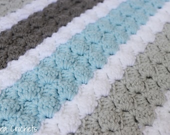 Crochet Baby Blanket Pattern, Instant Download, Baby Shower Gift, Slanted Shell Pattern, Baby Blanket Pattern, Pattern by Amanda Crochets