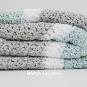 Crochet Baby Blanket Pattern-Instant Download-Baby Blanket Pattern-Crochet Pattern-Modern Chevron Baby Blanket-Pattern by Amanda Crochets image 4