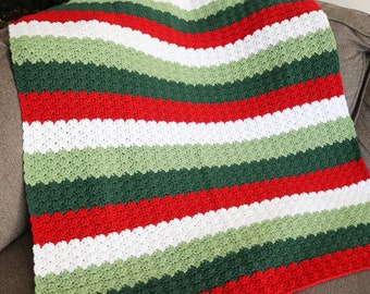 Crochet Christmas Throw Blanket Pattern, Instant Download, Shell Stitch Blanket, Christmas Blanket Pattern, Pattern by Amanda Crochets