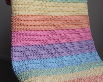 Crochet Baby Blanket Pattern-Instant Download-Rainbow Baby Blanket-Beginner Friendly Pattern-Rainbow Blanket-Pattern by Amanda Crochets