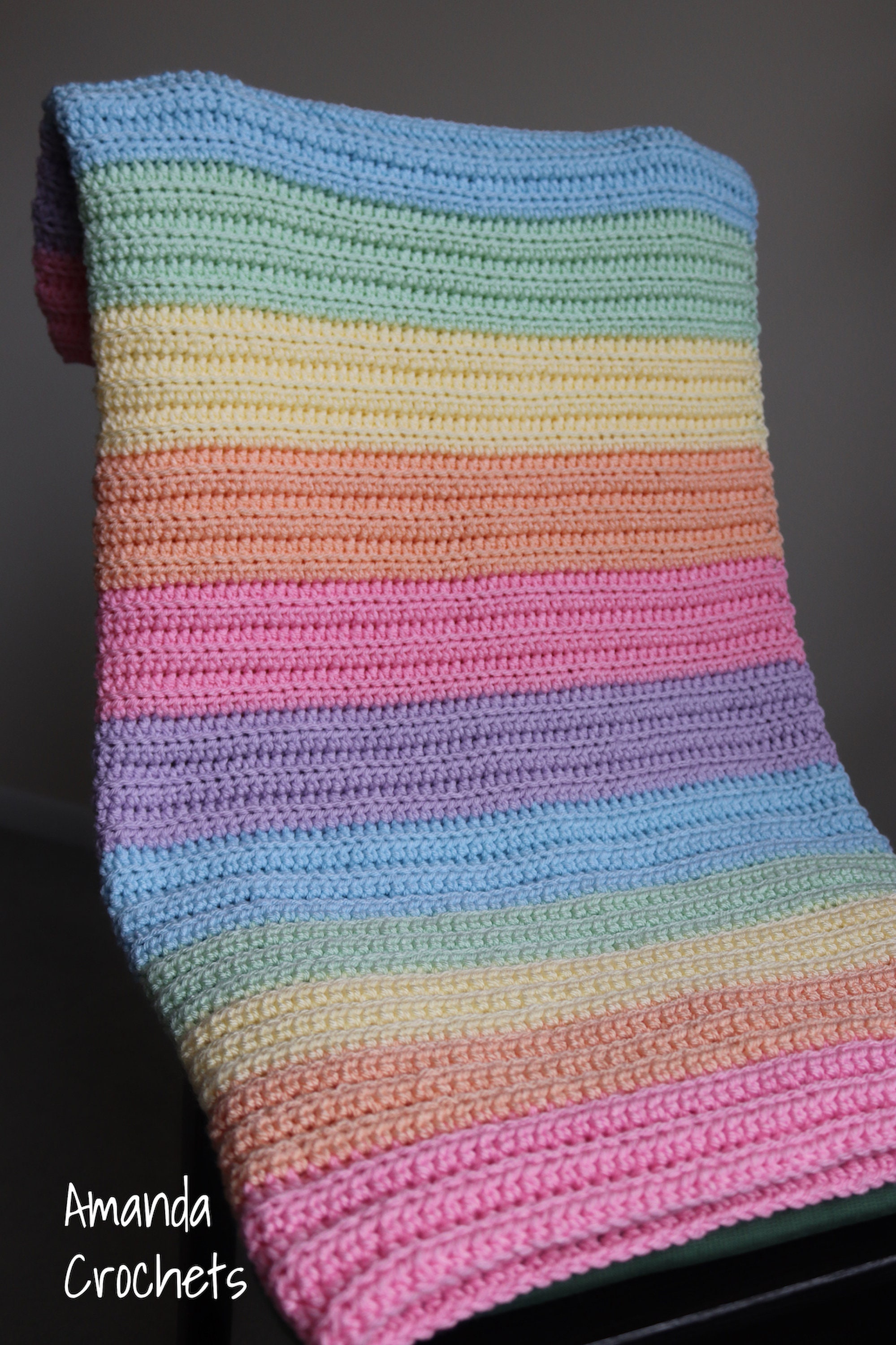 40 Rainbow Blanket Crochet Patterns to Brighten Baby Rooms, Throws, and Gift Giving 29 Crochet Baby Blanket Pattern- -Rainbow Baby