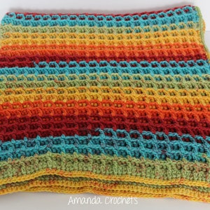 Crochet Baby Blanket Pattern-Instant Download-Baby Blanket Pattern-Baby Afghan-Crochet Pattern-Rainbow Blanket-Pattern by Amanda Crochets image 4