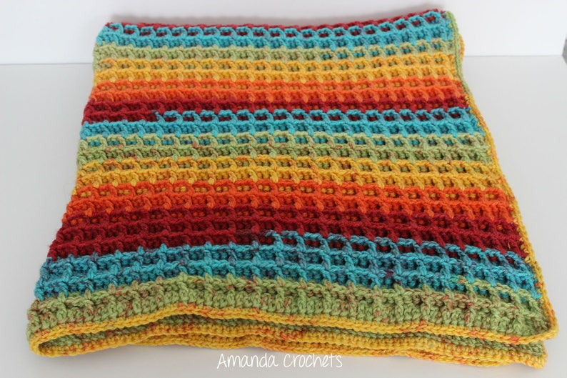 Crochet Baby Blanket Pattern-Instant Download-Baby Blanket Pattern-Baby Afghan-Crochet Pattern-Rainbow Blanket-Pattern by Amanda Crochets image 4