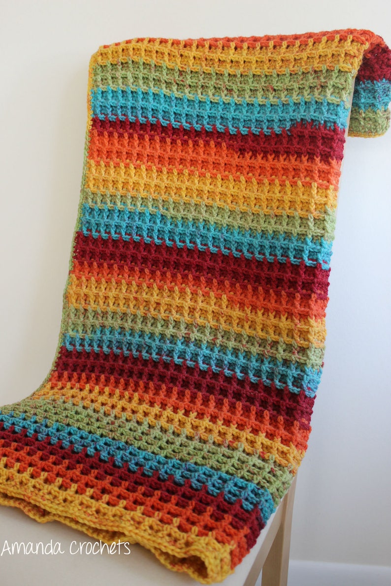 Crochet Baby Blanket Pattern-Instant Download-Baby Blanket Pattern-Baby Afghan-Crochet Pattern-Rainbow Blanket-Pattern by Amanda Crochets image 3