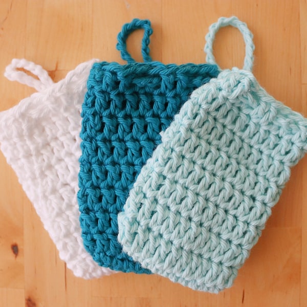 Katoenen zeep Saver, katoenen zeep tas, zeep Savers, gemakkelijk gehaakte zeep Saver, katoenen zeep tas, Instant Download, patroon door Amanda Crochets