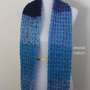 Crochet Scarf Pattern-Instant Download-Waffle Stitch Scarf-Neckwarmer-Winter Accessory-Caron Cake-Crochet Pattern-Pattern by Amanda Crochets image 2