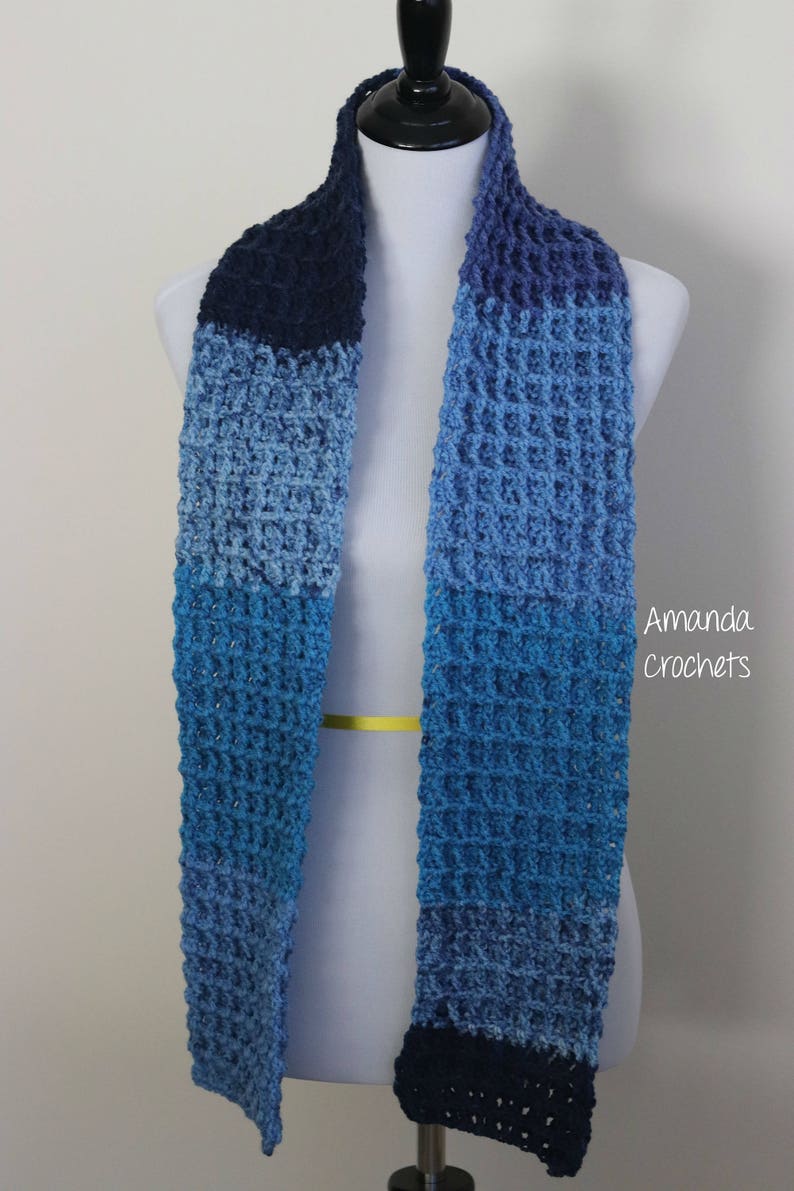 Crochet Scarf Pattern-Instant Download-Waffle Stitch Scarf-Neckwarmer-Winter Accessory-Caron Cake-Crochet Pattern-Pattern by Amanda Crochets image 2