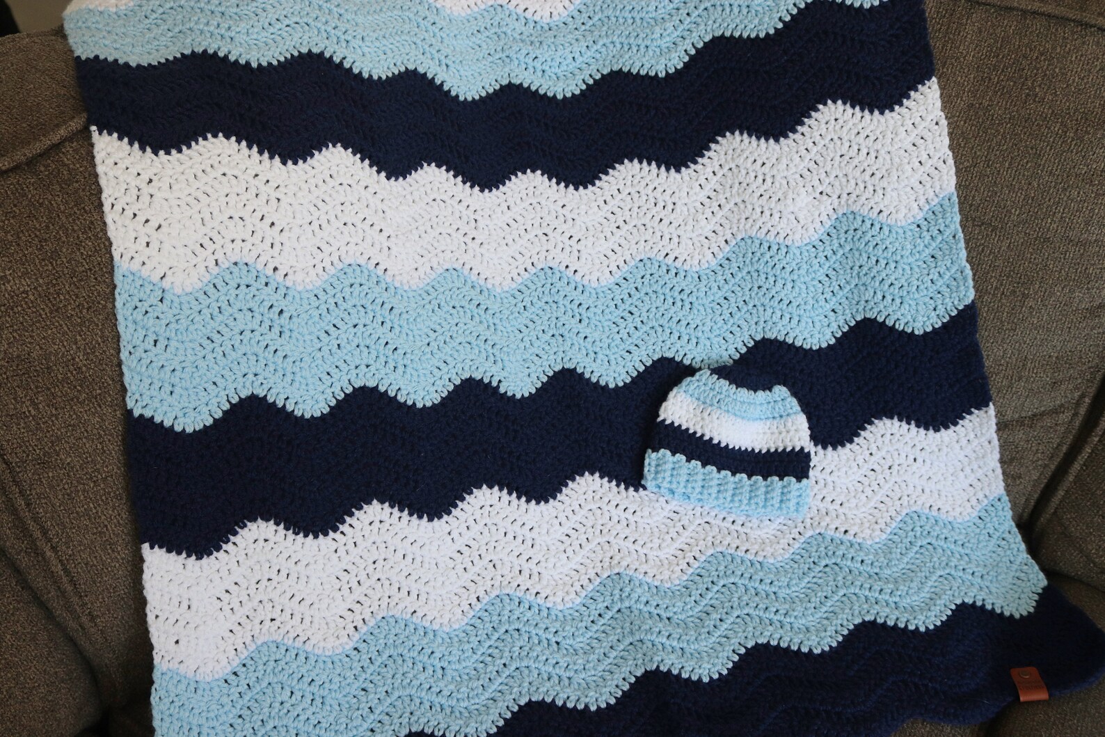 Blue Navy and White Striped Baby Blanket Baby Boy Blanket Etsy