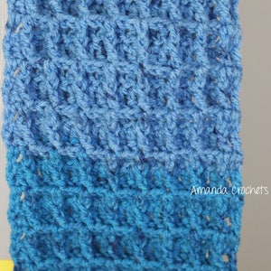 Crochet Scarf Pattern-Instant Download-Waffle Stitch Scarf-Neckwarmer-Winter Accessory-Caron Cake-Crochet Pattern-Pattern by Amanda Crochets image 4