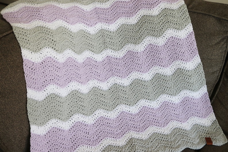 Crochet Baby Blanket Pattern-Instant Download-Baby Blanket Pattern-Crochet Pattern-Modern Chevron Baby Blanket-Pattern by Amanda Crochets image 7