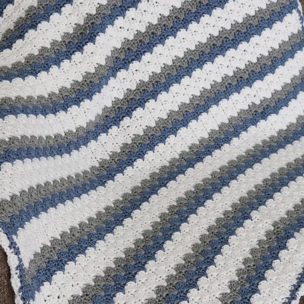 Crochet Baby Blanket Pattern, Instant Download, Crochet Shell Afghan, Shell Stitch Blanket, Baby Blanket Pattern, Pattern by Amanda Crochets