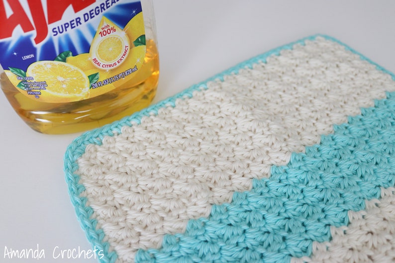 Crochet Dishcloth, Housewarming Gift, Crochet Washcloth, Instant Download, Beginner Pattern, Cotton Dishcloth, Pattern By Amanda Crochets image 2