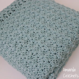 Crochet Baby Blanket Pattern-Instant Download-Baby Blanket Pattern-Baby Afghan-Crochet Pattern-Aqua Blanket-Pattern by Amanda Crochets