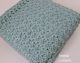 Crochet Baby Blanket Pattern-Instant Download-Baby Blanket Pattern-Baby Afghan-Crochet Pattern-Aqua Blanket-Pattern by Amanda Crochets