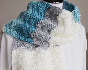 Crochet Scarf Pattern-Instant Download-Modern Chevron Scarf-Scarves-Chevron-Winter Accessory-Crochet Pattern-Pattern by Amanda Crochets