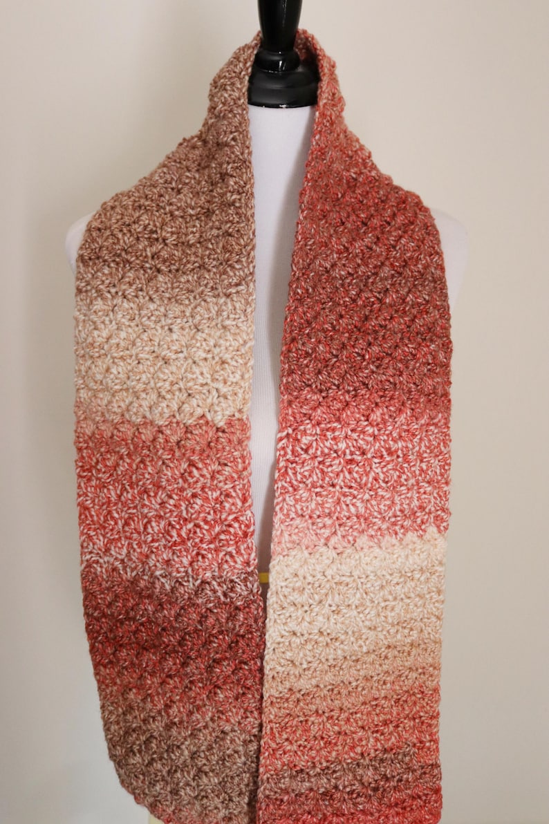 Gradient Textured Scarf crochet pattern listing photo by AmandaCrochets22