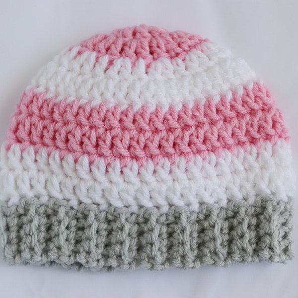 Crochet Baby Hat-Baby Hat Pattern-Easy Crochet Hat Pattern-Hat for Babies-Newborn Baby Hat-Instant Download-Pattern by Amanda Crochets