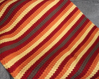Gestreifte Häkeldecke Muster: Fall Afghan (PDF Pattern)