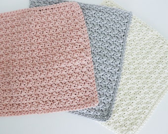 Gehaakt washandje, gehaakt vaatdoek, katoenen washandje, katoenen vaatdoek, eenvoudig patroon, Instant Download, patroon door Amanda Crochets