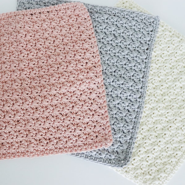 Crochet Washcloth, Crochet Dishcloth, Cotton Washcloth, Cotton Dishcloth, Easy Pattern, Instant Download, Pattern by Amanda Crochets
