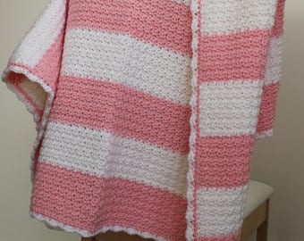 Crochet Baby Blanket Pattern-Instant Download-Baby Blanket Pattern-Baby Afghan-Crochet Pattern-Striped Blanket-Pattern by Amanda Crochets