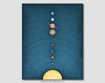 Planets of the Solar System, Astronomy Gifts, Outer Space Decor, Space Themed Nursery