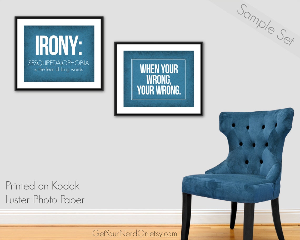 Funny Irony Poster Grammar Nerd Humor Gifts For Teachers | Etsy