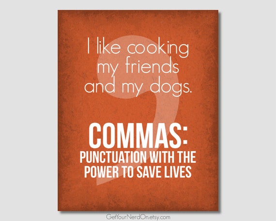 Funny Comma Poster Punctuation Nerd Art Unique Gifts for - Etsy Funny Comma Poster Punctuation Nerd Art Unique Gifts for - Etsy