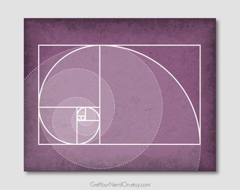 Fibonacci Sequence, Minimalist Art Print, Math Teacher Gift, Nerdy Math Poster