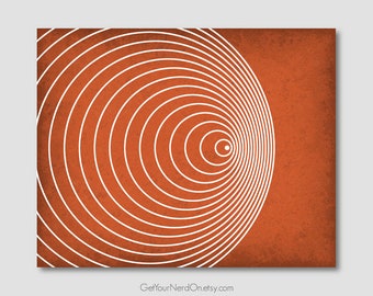 Doppler Effect Print, Abstract Minimalist Science Art, Physics Nerd Poster, Gift For Teacher