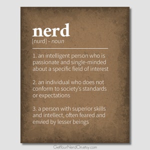 Nerd Definition Art, Funny Definition Gift, Nerdy Office Decor, Science Lab Poster