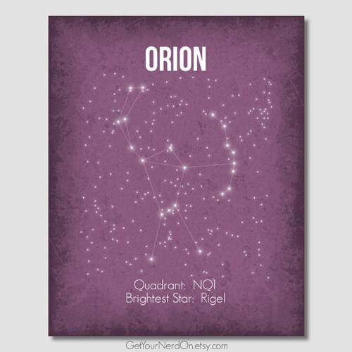Orion Constellation Art Orions Belt Constellation Print Etsy
