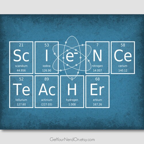 Science Teacher Periodic Table of Elements Nerdy Gifts for Etsy