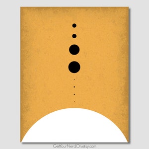 Planets To Scale, Minimalist Nerd Art, Astronomy Gifts, Outer Space Decor, Solar System Poster