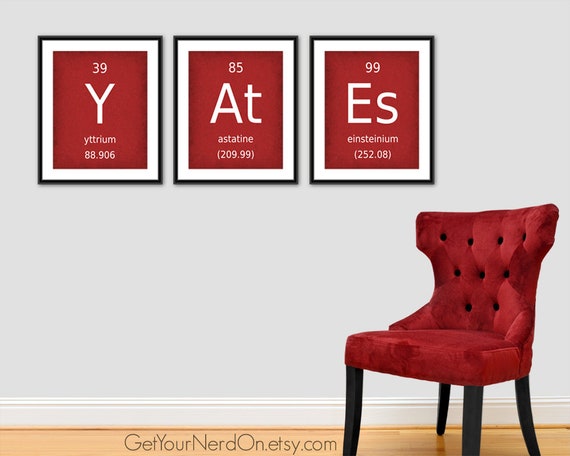 Custom Name Sign Periodic Table Of Elements Science Geek Gifts Baby Nursery Decor Personalized Gift Classroom Decor For Teachers