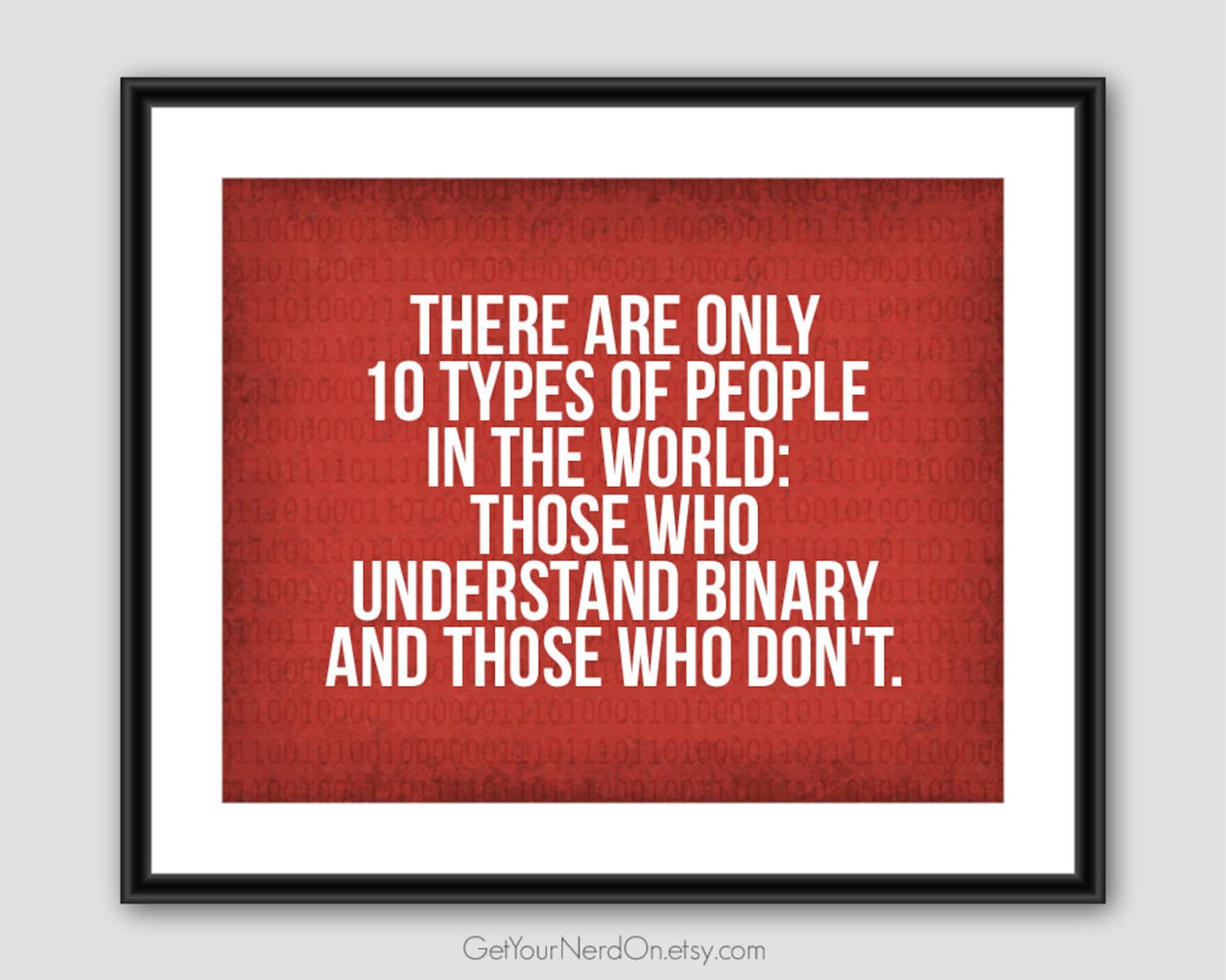 Binary Code Wall Art There Are Only 10 Types of People Funny Etsy