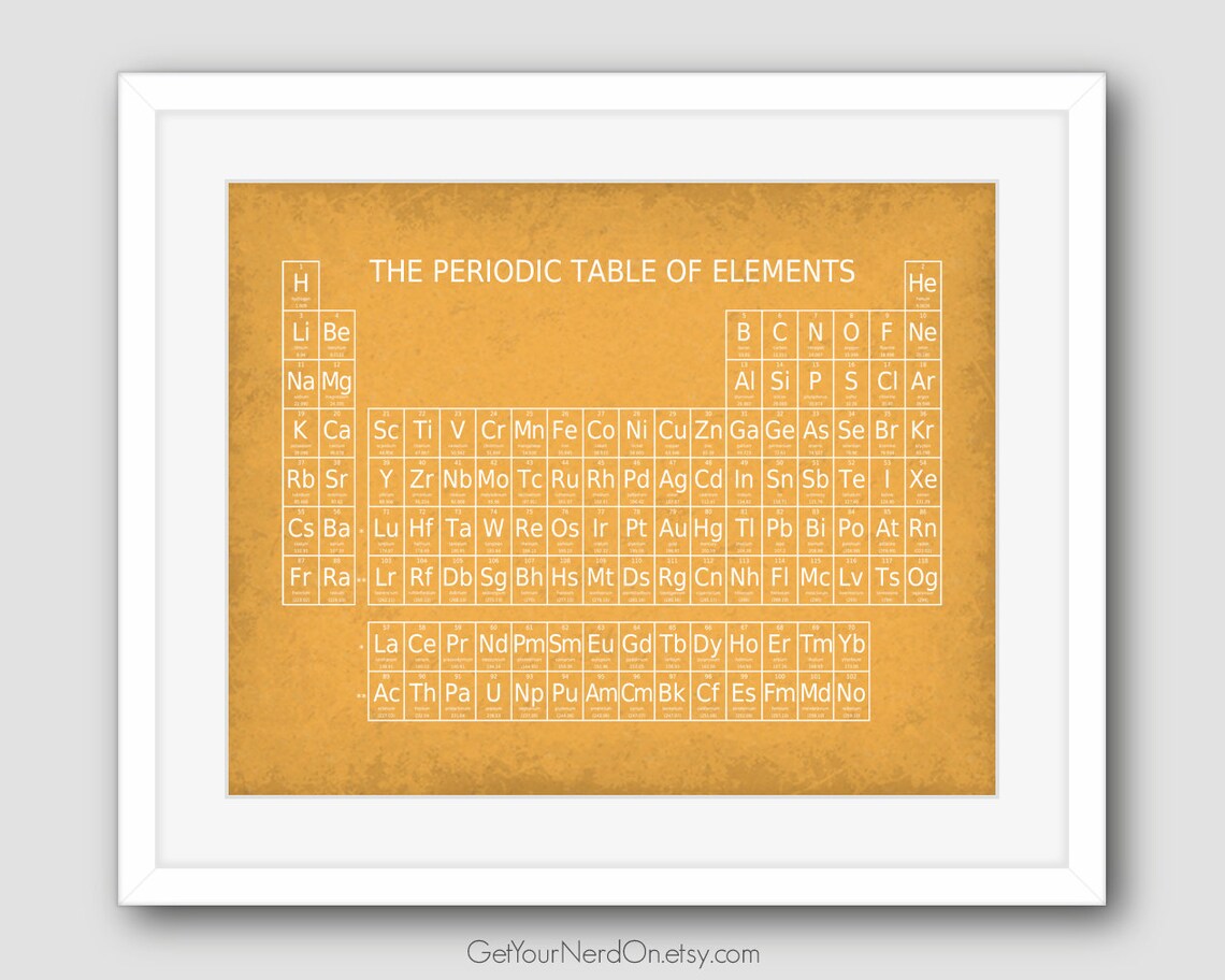 Periodic Table of Elements Print Science Classroom Chem Lab - Etsy