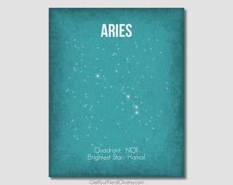 Aries Constellation, Nerdy Nursery Decor, Zodiac Constellation, Astronomy Home Decor