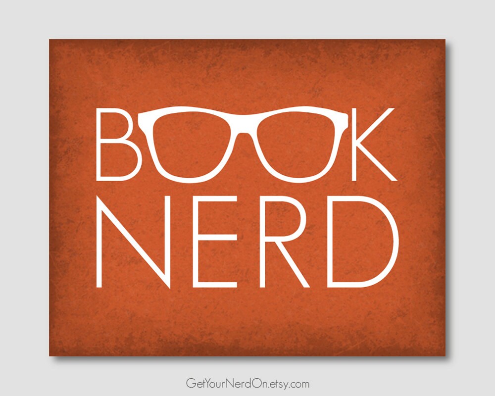 Book Nerd Poster Nerd Glasses Print Book Lover Wall Art Etsy