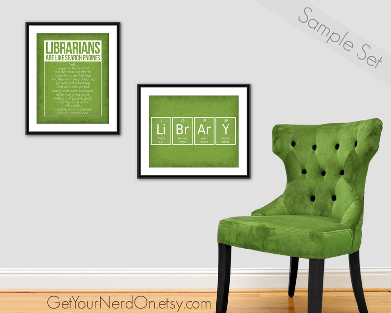 Library Wall Art Periodic Table Of Elements Gifts For Librarians Book Nerd Posters Chemistry Elements Science Art Print Nerdy Gift Idea
