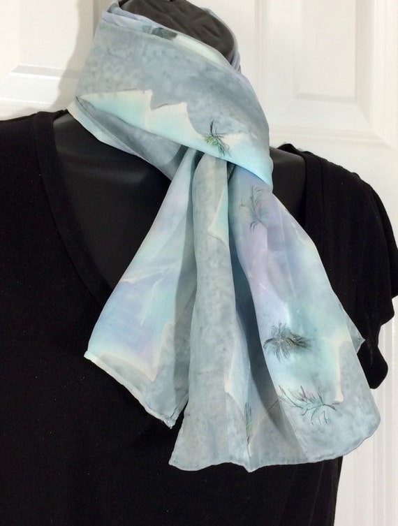 Gray  Silver  Pastel  Feather Scarf