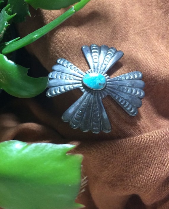 Fred Harvey Era Turquoise Pin 1950s