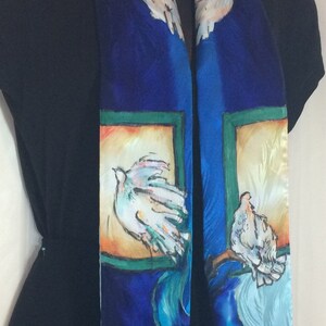 Peace Dove Child Scarf Blue Yellow